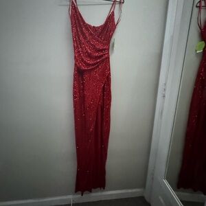Elegant Red Sequin Gown